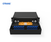 Rak Panel Patch Fiber Optik 19INCH 2U 96 Port FTTH dengan Tray Geser, Terpasang di Rak, Baja Dingin Hitam, Garansi 3 Tahun