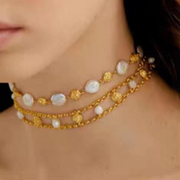 Collier de luxe en perles naturelles pour femme, tendance, avec pendentif fleur superposable, vente en gros