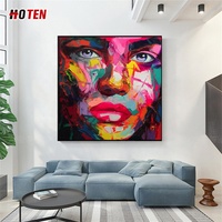 Portrait de toile abstrait fait à la main personnalisé peinture à l'huile décoration murale reproduction d'art avec Palette couteau affiche Photo Style
