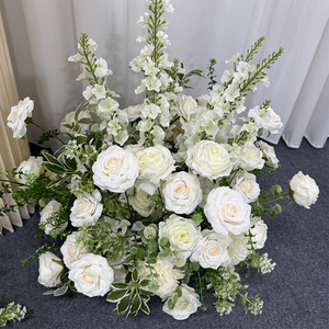 Rosas Blancas Artificiales, Flores de Seda y Plantas Verdes para Decoración de Bodas, Guía para Centros Comerciales - Product Image 3