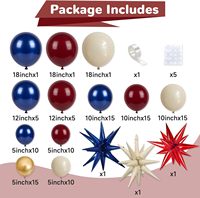 Kit d'arche de ballons rouge, blanc et bleu pour la décoration de fête patriotique, d'anniversaire, de remise de diplôme ou du 250e anniversaire de l'indépendance des États-Unis