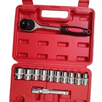 Set Kunci Soket Multifungsi Stainless Steel Hemat Tenaga dengan Gagang T, Garansi 1 Tahun untuk Perbaikan Mobil dan Penggunaan Rumah Tangga, Kotak Plastik