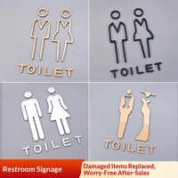 Plaque d'indication WC 3D épaissie en acrylique adhésif pour hommes et femmes, pour toilettes publiques