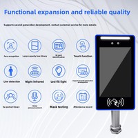 Sistema de Control de Acceso con Torniquete Digital, Reconocimiento Facial, Basado en Linux, Alimentado por USB, Cámara Dual, Tablet de 7 Pulgadas con Pantalla Dual