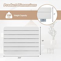 Tapis de douche à lattes blancs en HIPS, imperméable, résistant à 330 lb, avec drainage, pour salle de bain, piscine