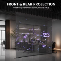 Écran de projection holographique transparent en maille, affichage de projection holographique 3D, voile holographique, projection de scène 8M, hologramme