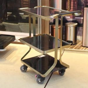 Chariot à vin du sud en métal doré électrique haut de gamme C90 avec une capacité de 2 à 3 litres pour les services de thé et de gâteau de banquet de club d'hôtel et de restaurant KTV - Product Image 5