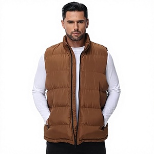 Gilet matelassé unisexe décontracté, écologique, coupe-vent, léger, chaud, sans manches, entièrement zippé, col montant, pour l'hiver - Product Image 1