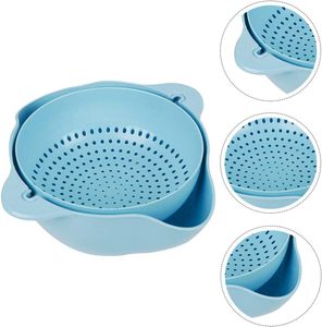 Escurridor de Ensaladas Giratorio Flexible de Doble Capa de Plástico PP Ecológico de Grado Alimenticio con Soporte, en Oferta - Product Image 5
