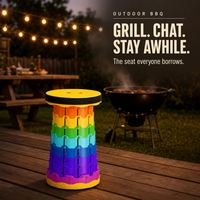 Kursi Lipat Teleskopik Bahan Baru Bulat Plastik Anti Penuaan Tahan Suhu Tinggi Rendah Grosir Luar Ruangan