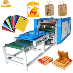 Impressora de saco de papel automática com logotipo secador, máquina de impressão flexográfica, não tecido, plástico, 2 cores