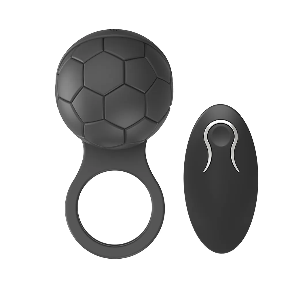 Produits chauds en forme de football temporisé vibrant anneau pénien Silicone jouets sexuels silencieux USB chargé pénis anneaux vibrateur