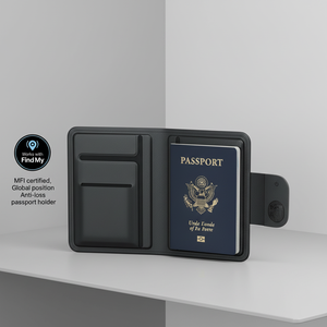 Nouveau Porte-Passeport Intelligent en Cuir Recyclé avec Double Suivi GPS Certifié MFi pour Google et Apple Find My, Anti-Perte - Product Image 5