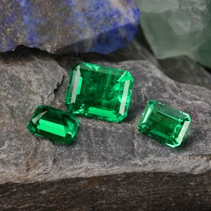 New arrival lab created emerald with emerald cut loose green gemstone for emerald jewelry AGL GRS certified gemstone for rings