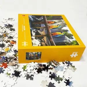 Animal Puzzle Brinquedos Customizável Caixa de Embalagem para Jigsaw Puzzle Adulto Crianças Fabricantes Atacado Papelão 1000 Peças Papel