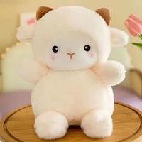 Peluche Mouton Mignon Personnalisable avec Logo, 22cm, Brodé, Doux, Rembourré en Coton PP, Figurine en Peluche, Cadeau d'Anniversaire