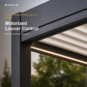 หลังคาเพอร์โกลามอเตอร์ไฟฟ้า RKOVE ทำจากอลูมิเนียม พร้อมรีโมทคอนโทรล สำหรับสวนและลานบ้าน - Product Image 4
