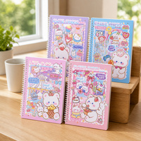 Carnet à spirale A5, design esthétique, cahier d'étudiant mignon, épaissi, motif dessin animé, cadeau, emballage personnalisé, carnet d'adresses, couverture PP, 80 feuilles