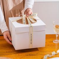 Boîte à gâteau recyclable avec fenêtre, gaufrage et pelliculage mat, logo personnalisé pour anniversaires, sushis et emballages alimentaires