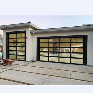 Portes <span class=keywords><strong>de</strong></span> <span class=keywords><strong>garage</strong></span> coulissantes automatiques modernes en aluminium et verre, transparentes, sectionnelles, étanches, pour usage commercial - Product Image 2