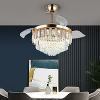 Ventilateurs de plafond rétractables à LED de 42 pouces avec 3 pales, lumière et télécommande, 3 modes de changement de couleur pour chambre et appartement