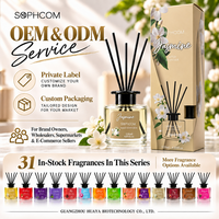 Diffuseur de parfum sur mesure 120 ml avec étiquette de bouteille personnalisée, parfum et boîte pour programme de développement de marque de luxe