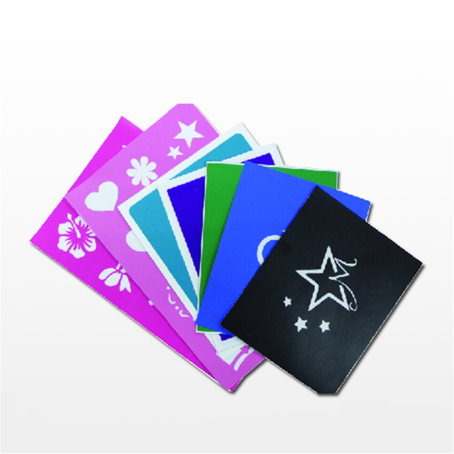 Golden Phoenix Reusable Adhesive PVC Stencils for Body Tattoos and Face Paints
