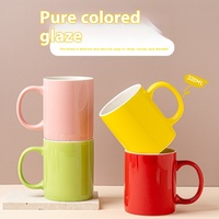 Mug en céramique à logo personnalisé de couleur unie, design classique, tasse à café et à lait pour cadeaux d'affaires