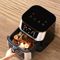 Friteuse à air visible 12L, design carré moderne, machine à frites électrique intelligente multifonctionnelle pour la maison, grande capacité
