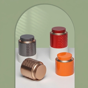 Boîte à thé en métal de qualité alimentaire RTS, 105*145mm, ronde, rouge, pour l'emballage du thé Siraitia <span class=keywords><strong>Grosvenor</strong></span>, logo personnalisé disponible - Product Image 6