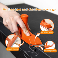 Alat Pemotong Tepi 3-in-1 dari Baja Anti Karat, Planer Tangan, Alat Pemoles dan Penghalus untuk Kayu, Veneer, PVC, dan Papan Melamin