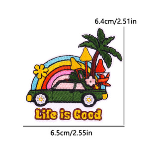 Tự làm phim hoạt hình xe buýt thêu các bản vá lỗi dễ thương đầy màu sắc xe máy trẻ em phổ biến của quần áo mũ off-road xe các bản vá lỗi - Product Image 6