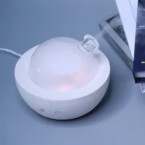 Mais recente 200ml Aria Cinza Concreto Ultrasonic Air Mist Umidificador Cimento Aroma Óleo Essencial Vidro Dome Difusor Com luzes LED