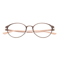 Monturas de Gafas Ópticas Modernas de Titanio IP en Oro Rosa con Patrón Grabado, Monturas de Gafas para Mujer, Diseño de Monturas de Gafas