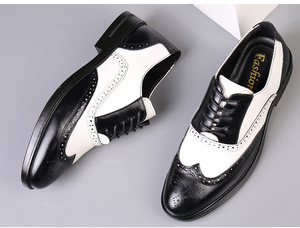 Formal Leather High Quality Luxury Mens Dress Shoes <strong>Brogue</strong> Shoes for Office Business - Product Image 3
