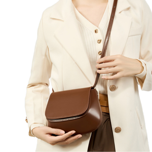 Bolso Bandolera de Cuero Genuino para Mujer, Estilo Vintage Japonés, Correa de Cadena Ajustable, para Verano y Otoño - Product Image 1