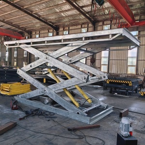 जमीन में कार पार्किंग लिफ्ट हाइड्रोलिक स्थिर कैंची कार पार्किंग लिफ्ट एकल डेक घर गेराज के लिए या मरम्मत की दुकान - Product Image 1