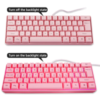 61 anahtar RK61 küçük 60 yüzde tel RGB arkadan aydınlatmalı pembe 60% Tablet dizüstü tuş takımı Teclado oyuncular Clavier oyun klavyeler