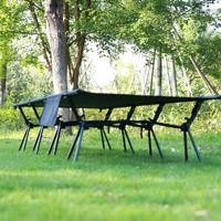 Lit de camping pliant extérieur élargi, léger et portable, lit de tente simple pliable pour le camping, les pique-niques et les pauses déjeuner au bureau