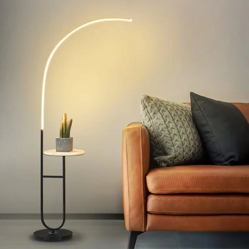 Floor Lamp Factory Price Nordic Modern Arc Standing Gold With Table Floor Lamp Bedroom Light For Living Room Corner Led Lamp