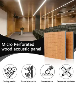 GoodSound Panneaux acoustiques Système de matériaux insonorisants en bois perforé Placage de panneaux MDF en bois de chêne pour cinéma maison - Product Image 5