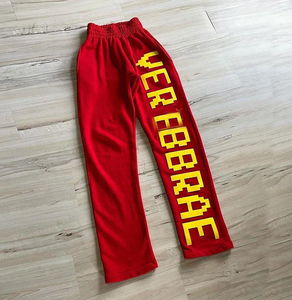 Pantalon de survêtement à jambes larges et surdimensionnées avec logo personnalisé en gros Pantalon évasé de haute qualité en XL Style Hip Hop décontracté pour l'été - Product Image 3