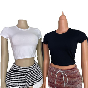 Camisetas de <span class=keywords><strong>Mujer</strong></span> Personalizadas de Alta Calidad, Impresión DTG, Camiseta 2k, <span class=keywords><strong>Ropa</strong></span> de Gimnasio Moderna, Top Corto, Camisetas Básicas de Manga Corta, Ajustadas - Product Image 4