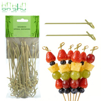 Ecologische bamboe knoopspiesjes, wegwerp bamboestokjes voor BBQ, satay & fruit.