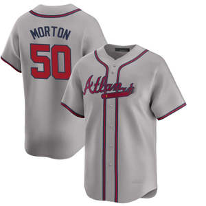 2025 erkek gri Atlanta Braves yol beyzbol forması | Özel dikişli işlemeli logolar | Artı boyutu nefes üniforma - Product Image 6