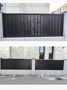 <span class=keywords><strong>Portail</strong></span> de <span class=keywords><strong>garage</strong></span> pliant double face en alliage d'aluminium Design coulissant électrique pour villa, cour, style Art déco - Product Image 4