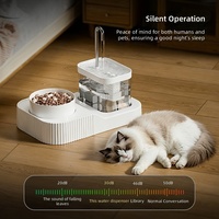 Fontaine à eau automatique pour chat et distributeur de nourriture pour animaux de compagnie avec bols en céramique, alimentation USB, séparation eau-électricité pour chiens et chats