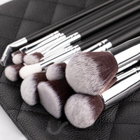 Lot de 15 pinceaux de maquillage professionnels de luxe, outils de maquillage de haute qualité avec logo personnalisé, marque privée, vente en gros