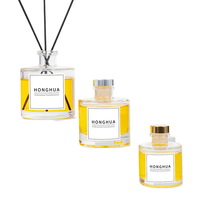 Bouteilles diffuseurs cylindriques en verre transparent en gros 50ml 100ml 120ml à large ouverture pour huiles parfumées à bâtonnets