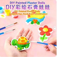 JLJ Wholesale Creative DIY Doll Kids Arts and Crafts Hand-painted Graffiti Painting Plaster Creative Handmade Children Gift Toys